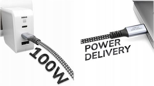 KABEL USB C SZYBKIE ŁADOWANIE 100W USB Typ C 3.2 DO APPLE Thunderbolt 2M na Arena.pl