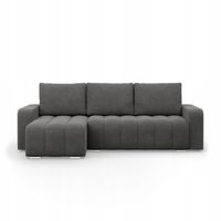 KANAPA NAROŻNIK ABRIELLE CIEMNY SZARY Rogówka Funkcja Spania Wygodny