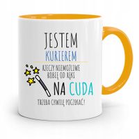 Kubek Żółty Dla Kuriera Jestem Kurierem Prezent Z Nadrukiem Ze Zdjęciem