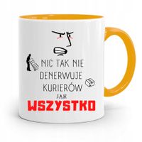 Kubek Żółty Dla Kuriera Nic Tak Nie Denerwuje Z Nadrukiem Ze Zdjęciem
