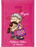KALENDARZ A4 2026 DZIENNY NADRUK PREZENT NAJLEPSZA BABCIA NA ŚWIECIE + IMIĘ