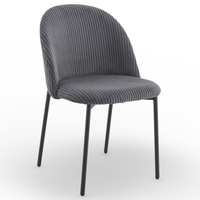 Krzesło sztruksowe szare INES czarne nogi do salonu kuchni jadalni