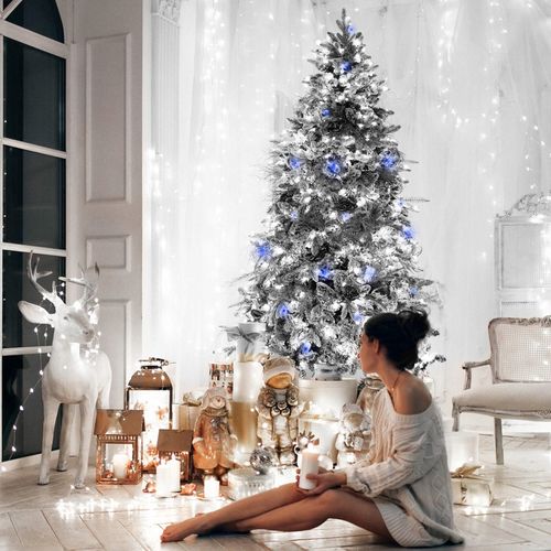 LAMPKI CHOINKOWE ZEWNĘTRZNE + FLASH 40m ZIMNY BIAŁY IP44 ŚWIATEŁKA 500 LED na Arena.pl