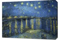 Obraz 70x50cm Gwiaździsta Noc nad Rodanem, Van Gogh Vintage