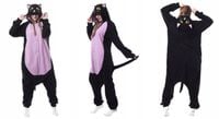 Piżama damska męska kigurumi unisex onesie karnawał XL ciepła KOT czarna