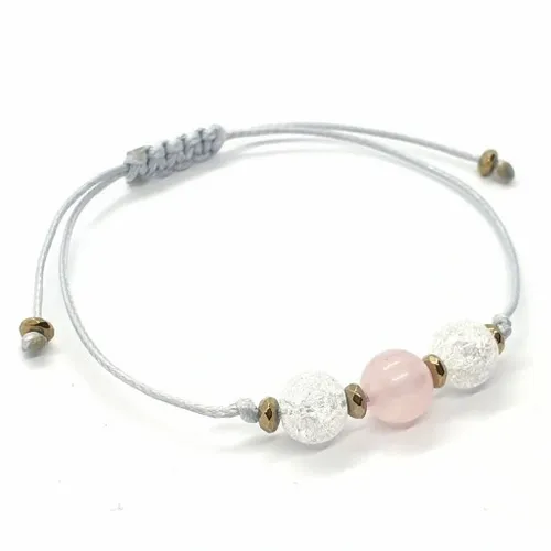 BRANSOLETKA NoVa Kryształ Górski Kwarc Różowy na Arena.pl