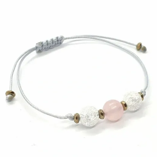 BRANSOLETKA NoVa Kryształ Górski Kwarc Różowy zdjęcie 4