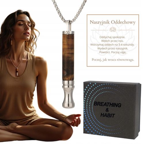 Naszyjnik Do Rzucania Palenia Oddechowy Cichy Nie Gwizda Tygrysie oko Stal na Arena.pl
