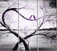 90CM 80 OBRAZ 3 ELEM W FIOLETOWYM ŚWIETLE KSIĘŻYCA ŚCIENNY