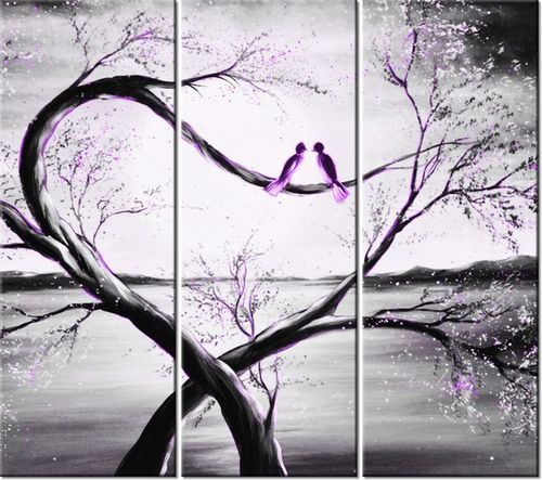 90CM 80 OBRAZ 3 ELEM W FIOLETOWYM ŚWIETLE KSIĘŻYCA ŚCIENNY na Arena.pl