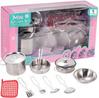 METALOWE duże GARNKI DLA DZIECI XXL zestaw + AKCESORIA 12el Zestaw Kuchenny