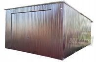 GARAŻ BLASZANY 4m x 6m pion - spad tył - Brama uchylna BOX78 4x6