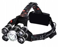 latarka czołowa 5 x led t6 cree