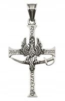 Srebrny Wisiorek Krzyżyk Patriotyczny Oksydowany pr 925