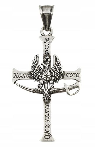 Srebrny Wisiorek Krzyżyk Patriotyczny Oksydowany pr 925 na Arena.pl