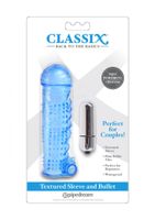 textured sleeve & bullet blue