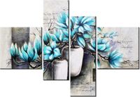 130CM 90 OBRAZ 4 ELEM MAGNOLIE NIEBIESKICH KOLORACH ŚCIENNY