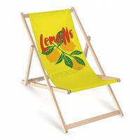 Leżak OGRODOWY DRAWNIANY JASNY CYTRYNY PLAŻOWY BALKONOWY TARASOWY