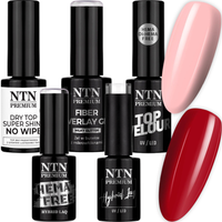 NTN Zestaw Classic French Nails 2x Lakier Hybrydowy 5g + Żel + 2x Top Nr168