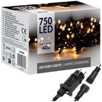 Lampki choinkowe 750 led ciepły biały 40 m oświetlenie świąteczne IP44 8 funkcji świecenia