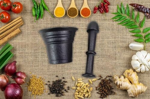 MOŹDZIERZ ŻELIWNY KUCHENNY Z TŁUCZKIEM DO PRZYPRAW ZIÓŁ TŁUCZEK UBIJAK na Arena.pl