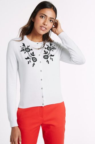 M&S Biały Kardigan, Hafty - 40 / L na Arena.pl