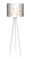 Lampa podłogowa - trójnóg drewniana duża - Swan (beżowa)