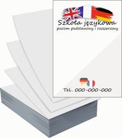 Ulotki A4 reklamowe firmowe 1000szt wiele różnych wzorów SZKOŁA JĘZYKOWA