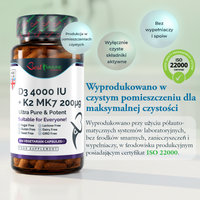 Witamina D3 4000IU K2 MK7 200mcg Max wsparcie systemu immunologicznego