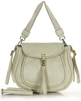 Marco Mazzini Torebka classic saddle bag ze skóry naturalnej na ramie beż taupe