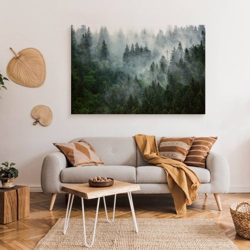 Obraz Na Płótnie Las We Mgle Natura Pejzaż 100cm x 70cm na Arena.pl