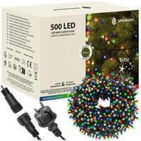 LAMPKI CHOINKOWE 500 LED ZEWNĘTRZNE MULTIKOLOR STAŁE ŚWIATŁO + FLASH IP44