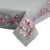 Obrus gobelinowy w kwiaty 140X180 popielaty