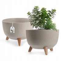 DONICZKA DONICA OGRODOWA Z NÓŻKAMI NA KWIATY DUŻA OKRĄGŁA WKŁAD MISA 33 cm