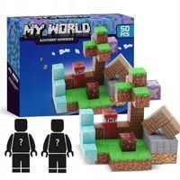 KLOCKI MAGNETYCZNE KLOCKI SZEŚCIANY 50 KLOCKÓW W TYM 2 FIGURKI