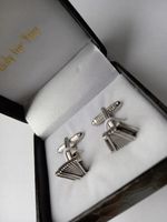 Srebrne spinki do mankietów Akordeon dla muzyka posrebrzane w pudełku Etui