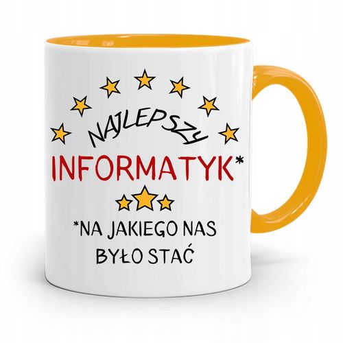 Kubek Żółty Informatyka Programisty Najlepszy Inf Z Nadrukiem Ze Zdjęciem na Arena.pl