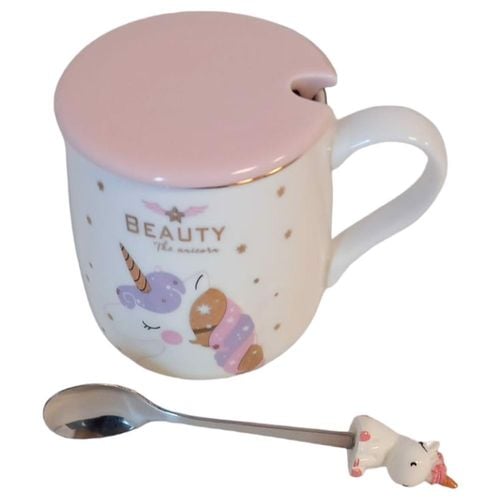 Kubek ceramiczny z łyżką jednorożec 380ml na Arena.pl