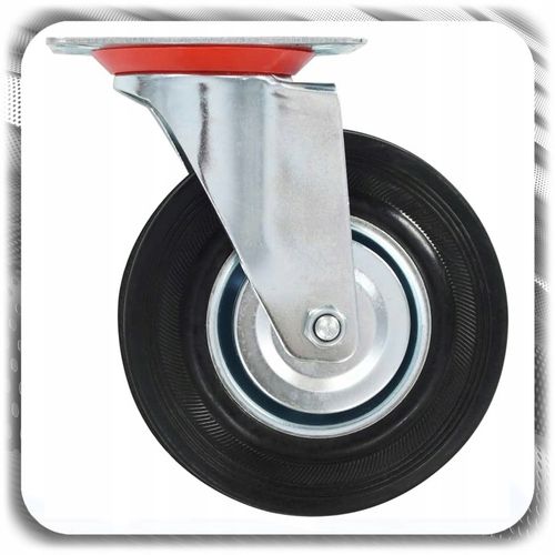 KÓŁKA OBROTOWE JEZDNE 125mm 400kg KOŁA METALOWO GUMOWE Z HAMULCEM DO na Arena.pl