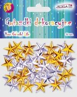 gwiazdki plastikowe dekoracyjne metalizowane, mix kol  rozm.1,8cm