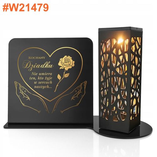 Znicz Solarny Led z Personalizacją na Grób Mamy Taty Babci Dziadka na Arena.pl
