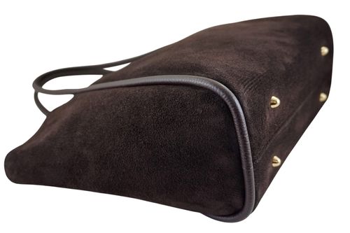 Barberinis - torebka duża zamszowa na ramię - Brązowa ciemna na Arena.pl