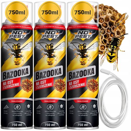 ŚRODEK SPRAY OPRYSK PŁYN PREPARAT NA OSY I SZERSZENIE BAZOOKA 750ML (3 na Arena.pl