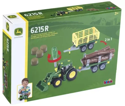 Traktor John Deere do skręcania, z dwiema przyczepami na Arena.pl