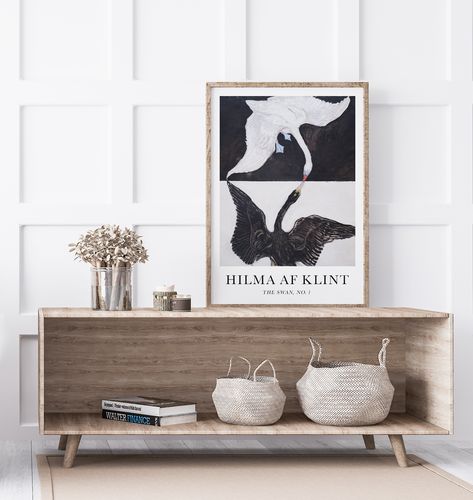 Plakat hilma af klint łabędź czarny biały 61x91 cm na Arena.pl