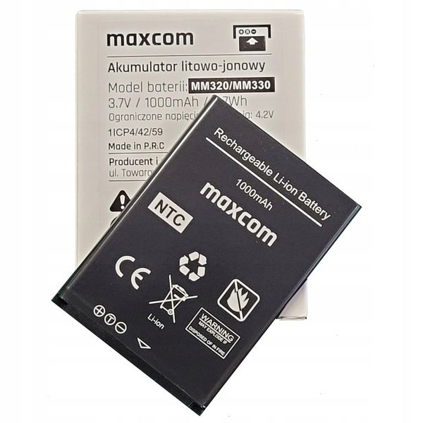 100% Oryginalna Bateria 1000mAh MAXCOM MM320 MM330 zdjęcie 4