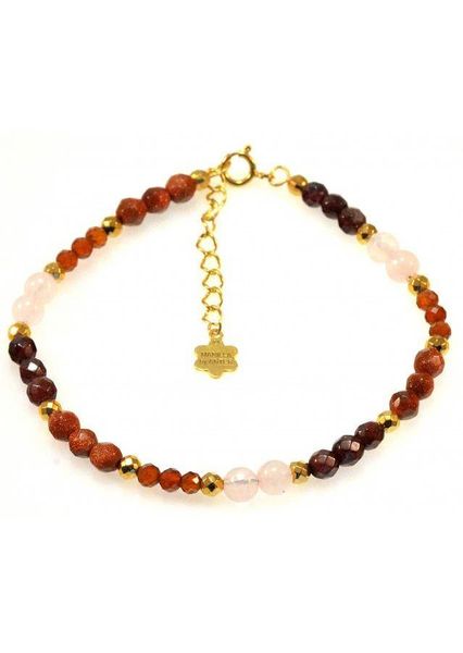 Bransoletka Granat Kwarc 925 zdjęcie 1