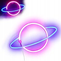 LAMPKA NEON LED PLANETA NOCNA DEKORACJA NA ŚCIANĘ JUPITER USB BATERIE