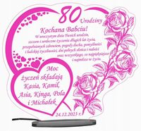 18 50 60 70 80 90 URODZINY STATUETKA PREZENT LED