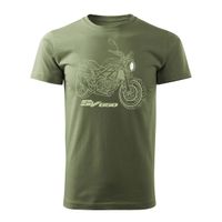 Koszulka motocyklowa z motocyklem na motor SUZUKI SV 650 męska khaki REGULAR XL